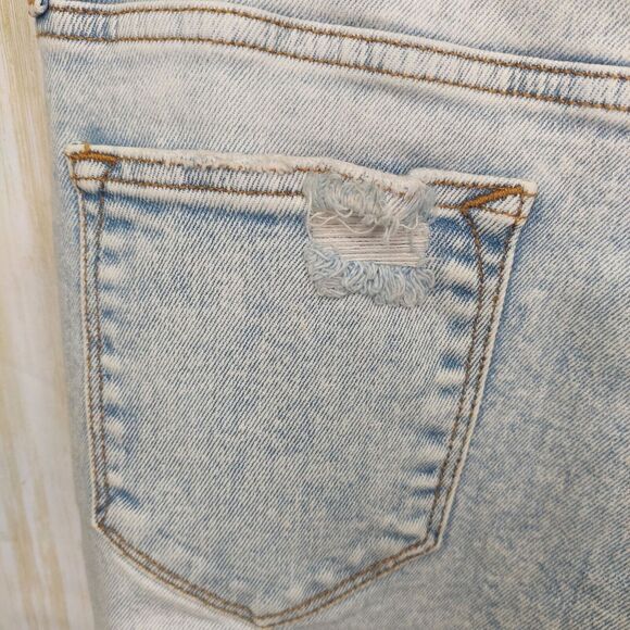 Vigoss Women's Stevie Crop Straight Jeans Light Wash~Distressed~Stretch~ Size 28 - Picture 9 of 16